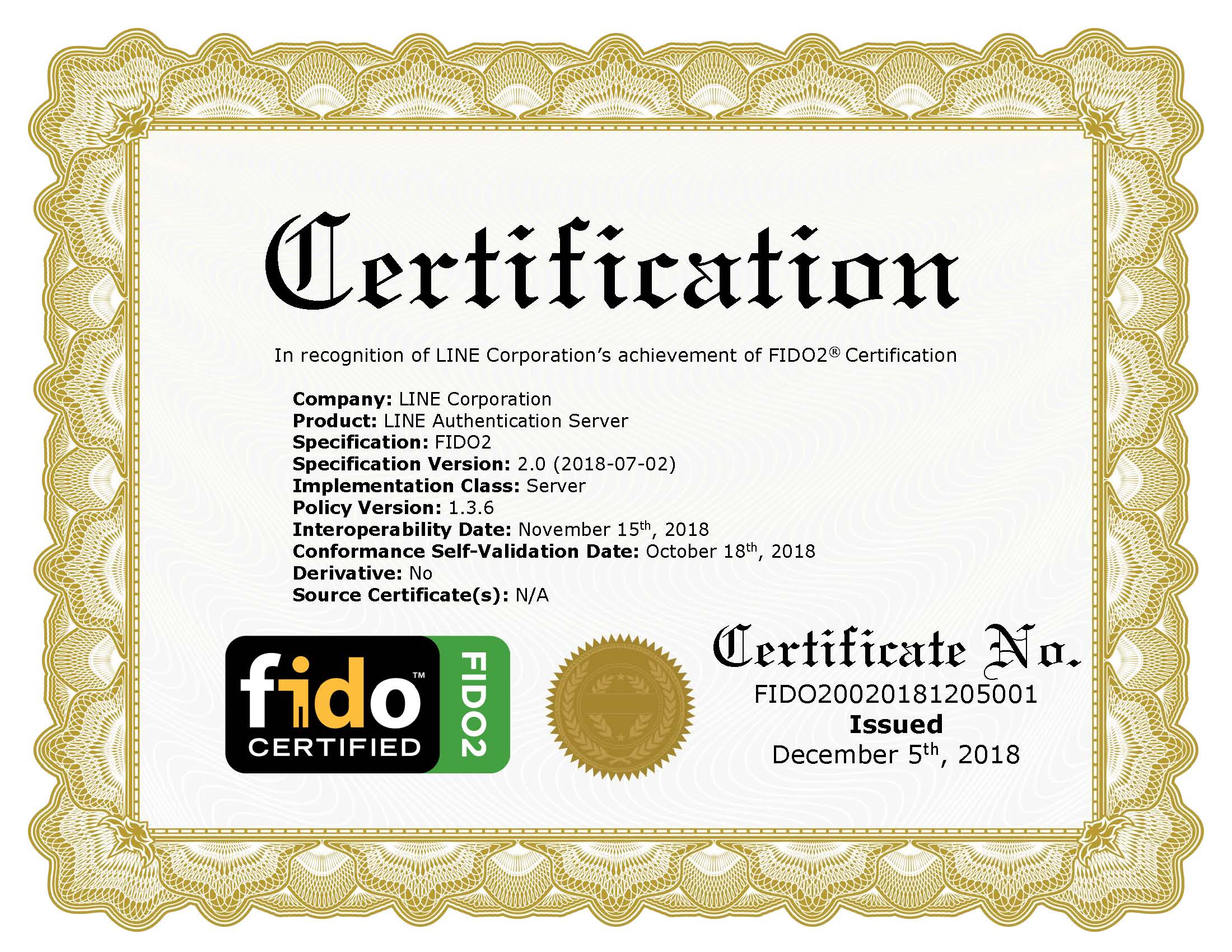 FIDO2 Certificate
